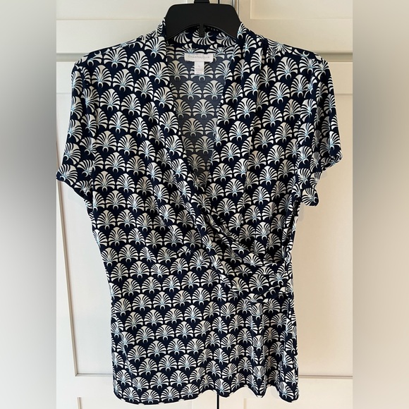 Patterned crossover top by Charter Club size L - Picture 2 of 8